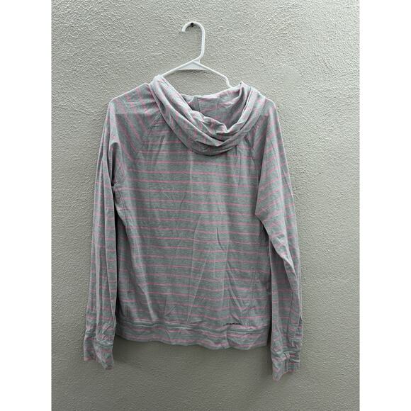 Under Armour Womens Jacket Size XL Gray Pink Strip Zip Up Hooded Semi-Fitted - Picture 6 of 11